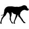 Doberman pinscher dog black silhouette on white background