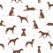 Doberman pinscher dogs seamless pattern. Different poses, coat colors set