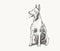 Doberman pinscher draw vector dog realistic sketch