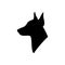 Doberman silhouette black. Dog vector illustration