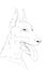 Dobermann dog portrait, sketch on paper
