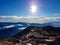 Dobratsch - Panoramic sunrise view from summit Dobratsch on Julian Alps and Karawanks in Austria