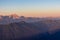 Dobratsch - Panoramic sunrise view from summit Dobratsch on Julian Alps and Karawanks in Austria