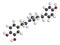 Dobutamine sympathomimetic drug molecule. 3D rendering. Atoms are represented as spheres with conventional color coding: hydrogen