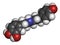 Dobutamine sympathomimetic drug molecule. 3D rendering. Atoms are represented as spheres with conventional color coding: hydrogen