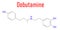 Dobutamine sympathomimetic drug molecule. Skeletal formula. Chemical structure