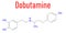 Dobutamine sympathomimetic drug molecule. Skeletal formula. Chemical structure