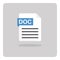 DOC document format file icon.