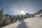 Dochia chalet on mountain in winter