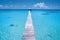 Dock on a blue lagoon, Polynesia