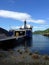 A dock with a ferry boat