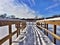 Dock on a frozen lake