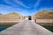 Dock leading into the Fort Pulaski National Monument, over the water moat