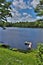 Dock at Leonard Pond located in Childwold, New York, United States