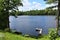 Dock at Leonard Pond located in Childwold, New York, United States