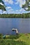 Dock at Leonard Pond located in Childwold, New York, United States