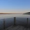 Dock railing Northern view of Cayuga Lake