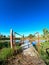 dock walkway with the bottom of a well