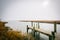 Dock and wetlands in Chincoteague Island, Virginia.