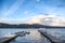 Dock at Yamanaka lake, Yamanashi, Japan