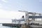 Docked ferry in Dover harbor