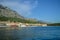 Docked ships in marina in Makarska, Croatia