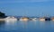 Docked ships in marina in Makarska, Croatia on June 17, 2019.