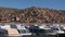 Docked ships at Puno Port, Lake Titicaca, Peru