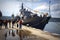 Docked warship,port Varna Bulgaria