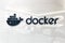 Docker on glossy office wall realistic texture