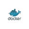 Docker logo editorial illustrative on white background