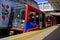 Docklands Light Railway DLR train stationary at Lewisham terminus