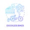 Dockless bikes blue gradient concept icon