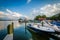 Docks and boats on the Potomac River waterfront, in Alexandria,