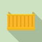 Dockyard cargo container icon, flat style