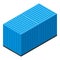 Dockyard container icon, isometric style