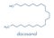 Docosanol behenyl alcohol antiviral drug molecule. Used in treatment of cold sores herpes simplex virus. Skeletal formula.