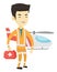 Doctor of air ambulance vector illustration.