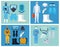 Doctor and biosafety workers with equipment elements for covid19 protection