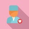 Doctor cardiac healthy icon flat vector. Anatomy heart