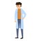 Doctor cardiologist icon, cartoon style