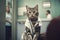 Doctor cat. Veterinary clinic.Healing Whiskers: The Feline Physician