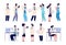 Doctor characters. Medical hospital staff people. Doctor nurse surgeon pharmacist dentist in medic uniform, flat vector