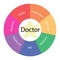Doctor circular concept with colors and star