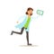 Doctor With Clipboard Running Shouting, Emergency Situation, Hospital And Healthcare Illustration