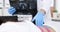 Doctor conducts physical examination of patient back with X-ray 4k movie