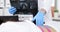 Doctor conducts physical examination of patient back with X-ray 4k movie