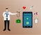 Doctor consultation with smartphone online medical concept