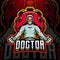 The doctor with corona virus esport mascot logo