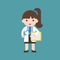 Doctor, Cute character hospital and healthcare staff, flat design